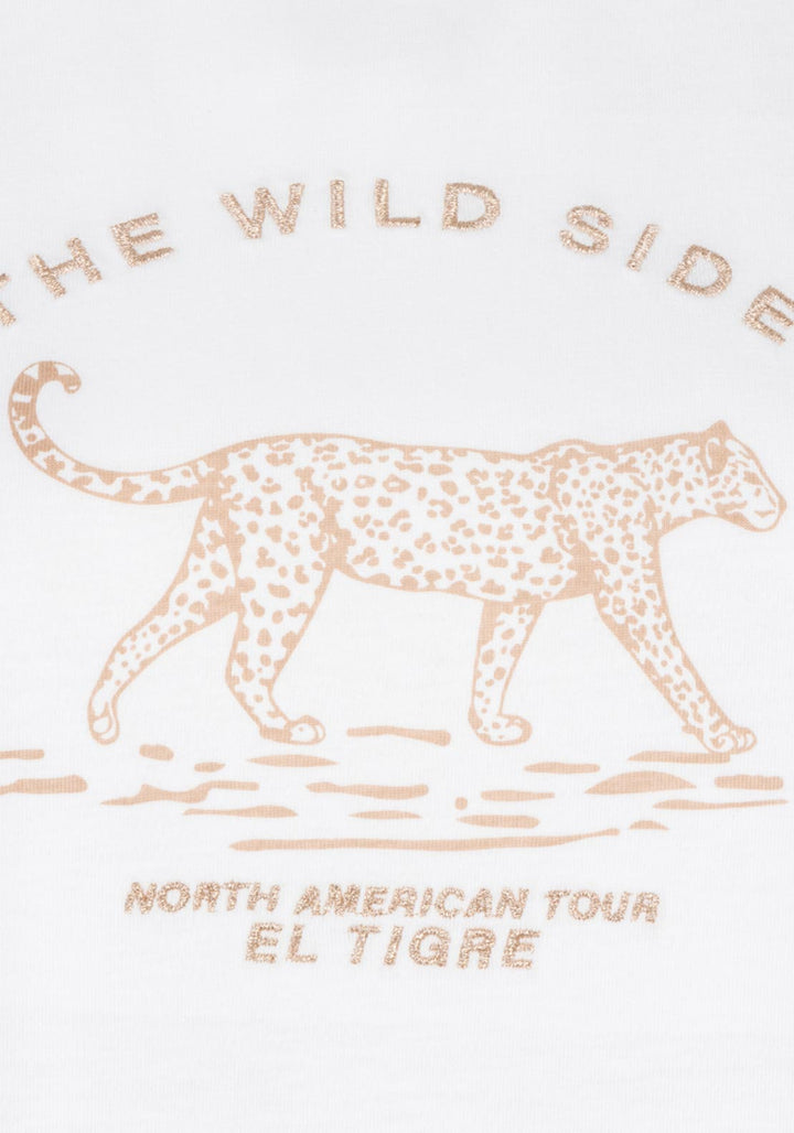 Esqualo Off White Sand 'The Wild Side' Printed Top