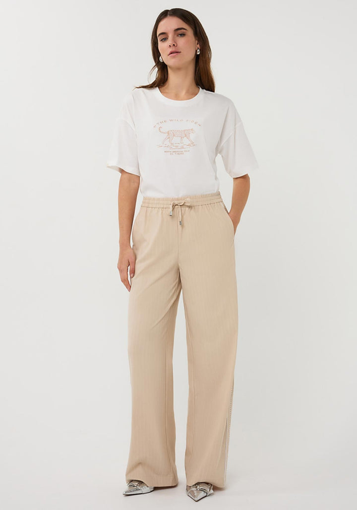 Esqualo Off White Sand 'The Wild Side' Printed Top