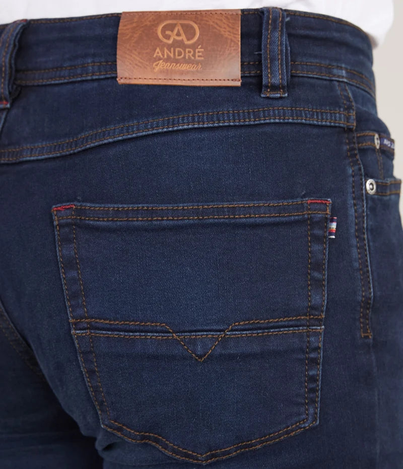 André Sanchez Worn Look Jeans, Blue-Black
