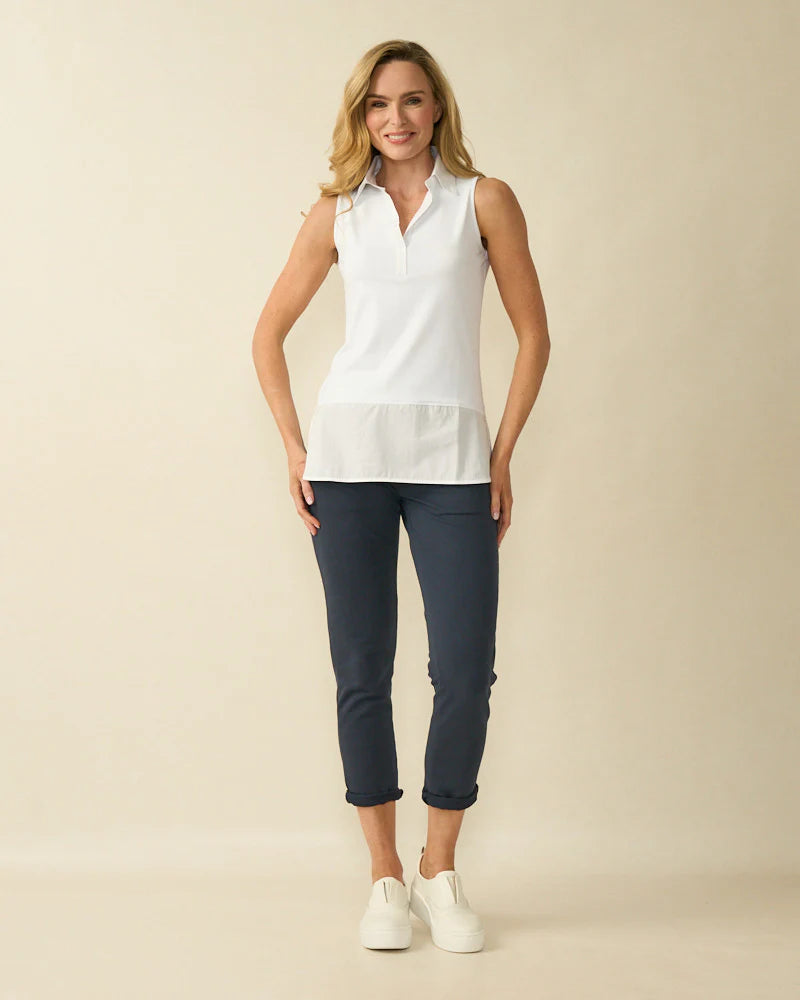 Decollage SIENNA White Sleeveless Layering Shirt