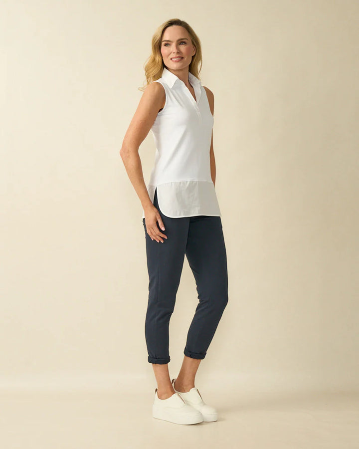 Decollage SIENNA White Sleeveless Layering Shirt