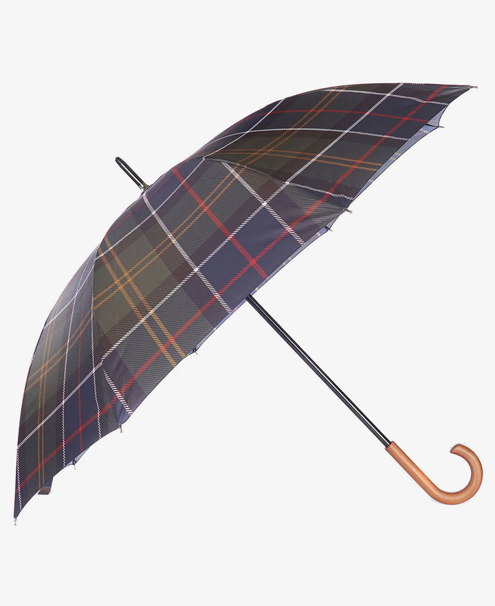 Barbour Tartan Full Length Umbrella, Navy Tartan