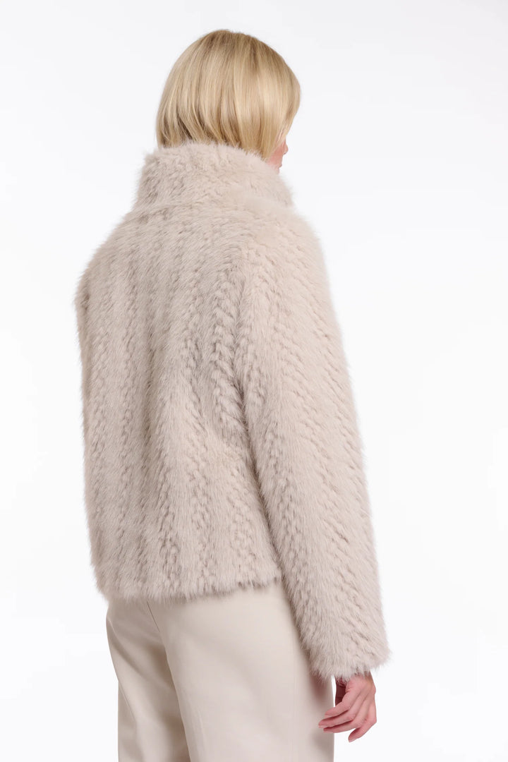 Rino & Pelle Vie Single Breasted Faux Fur Jacket, Birch