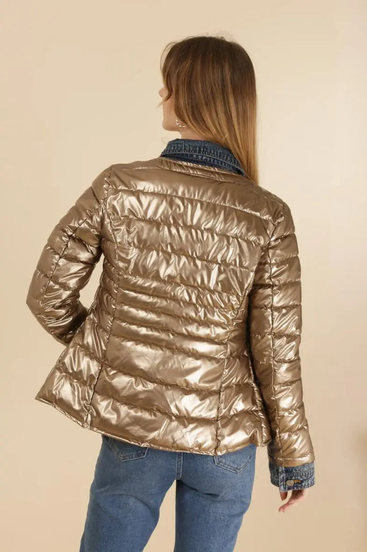 Denim Quilted Jacket, Gold