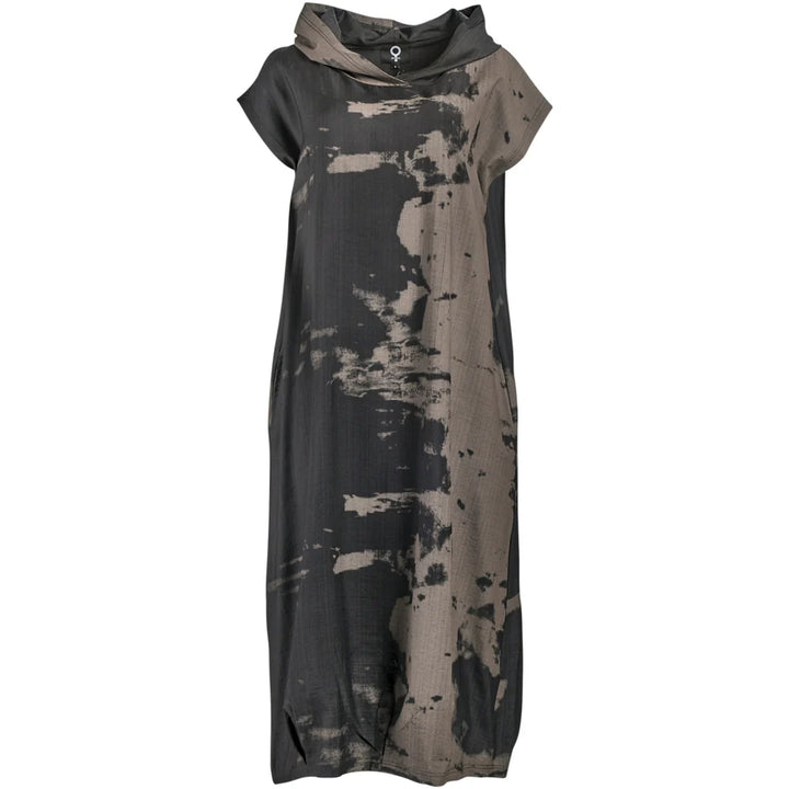 My Soul Print Dress With Hood Black/Brown