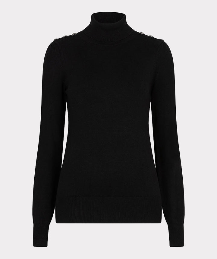 EsQualo Black Basic Knitted Sweater