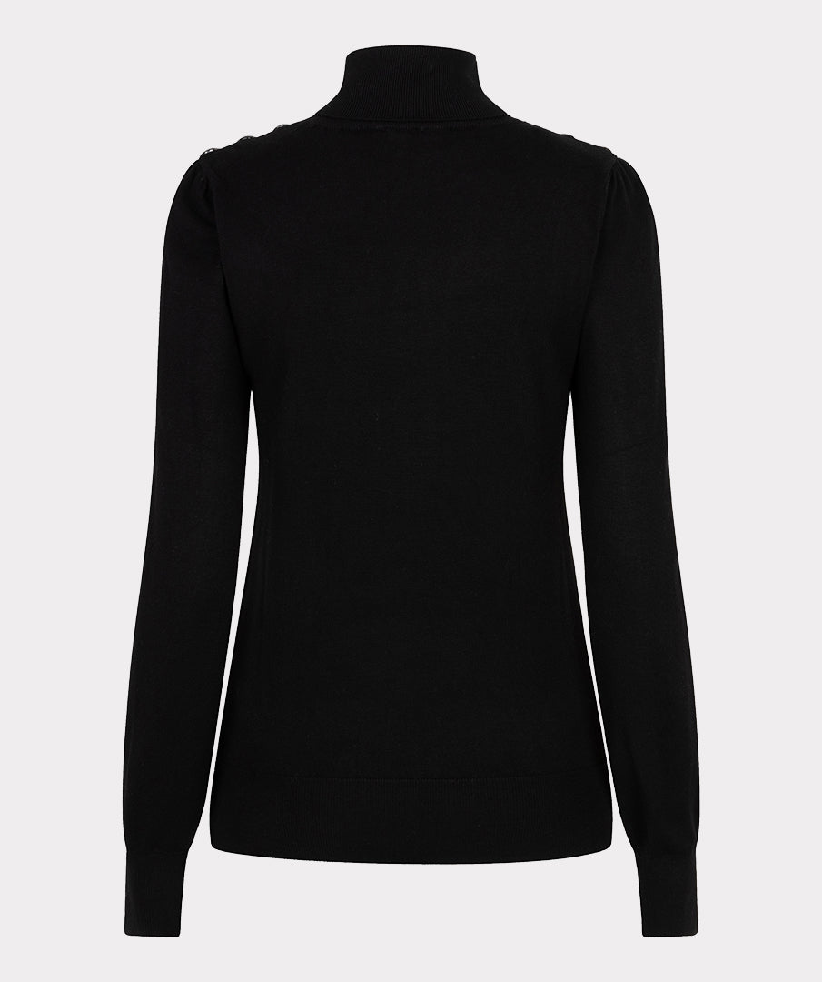 EsQualo Black Basic Knitted Sweater