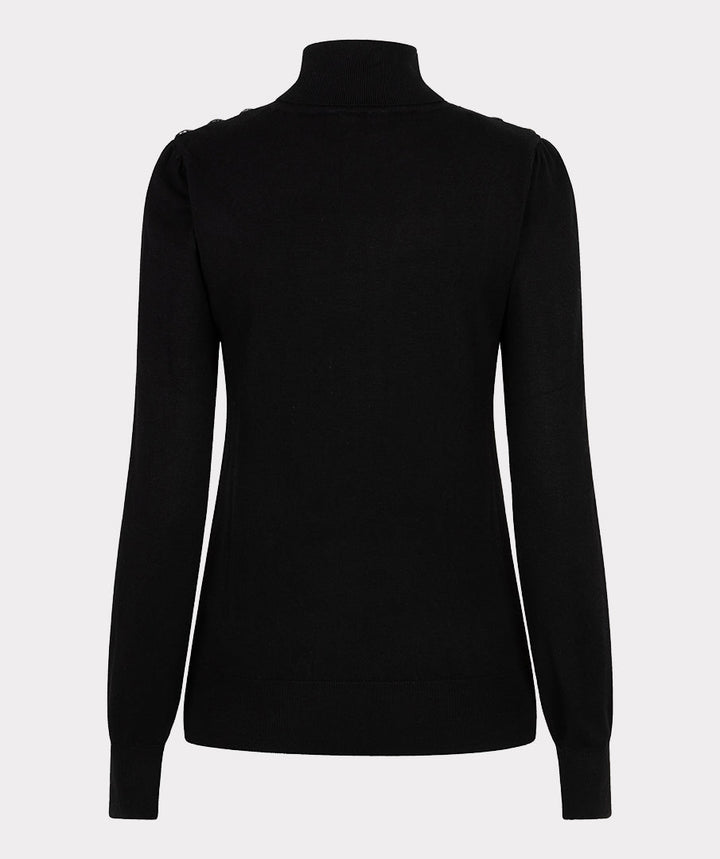 EsQualo Black Basic Knitted Sweater