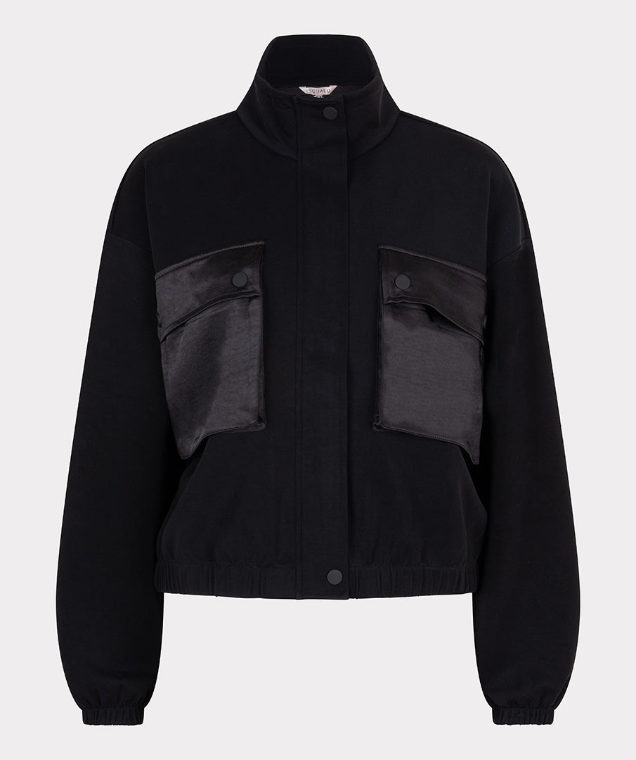 EsQualo Black Cardigan Bomber Modal