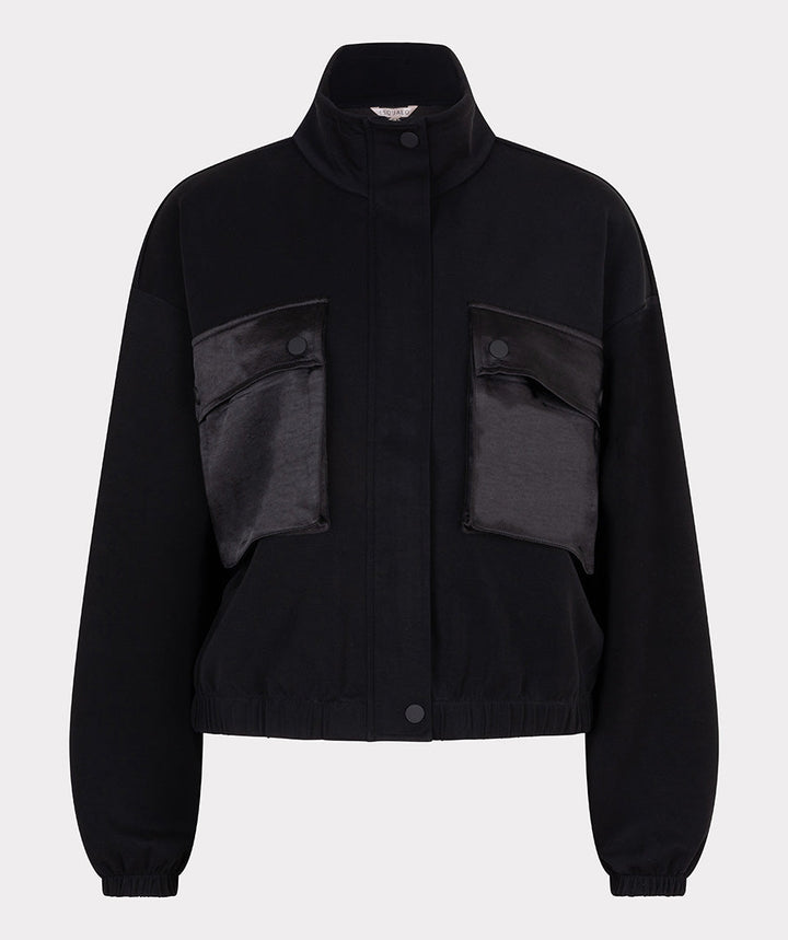 EsQualo Black Cardigan Bomber Modal