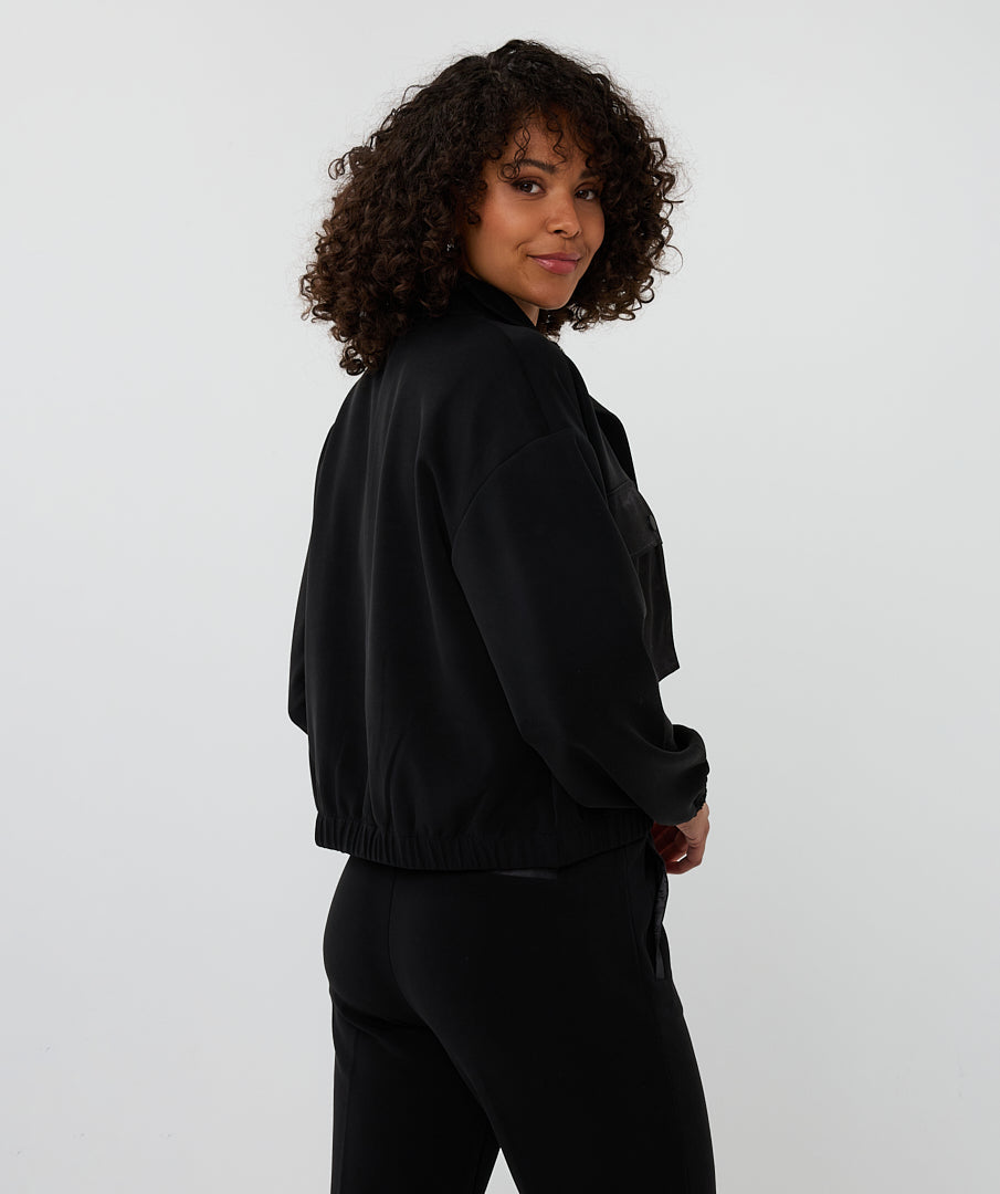 EsQualo Black Cardigan Bomber Modal