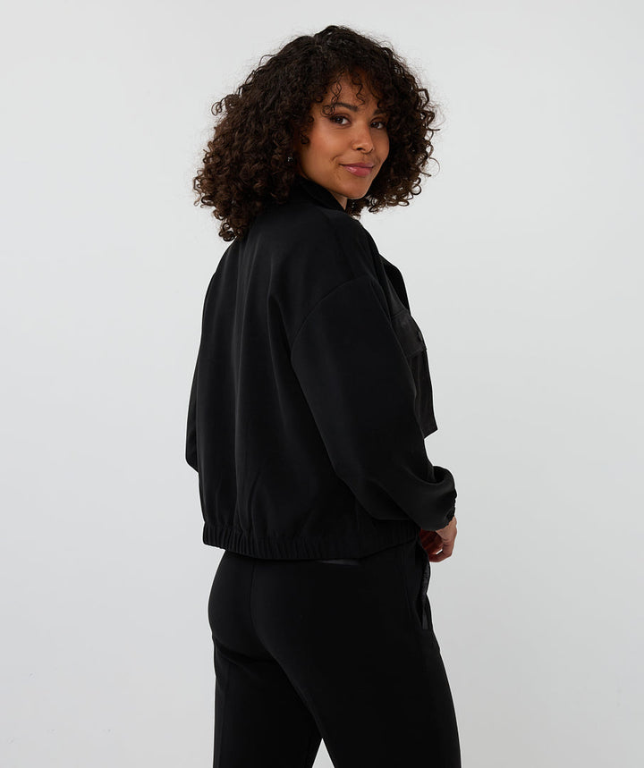 EsQualo Black Cardigan Bomber Modal