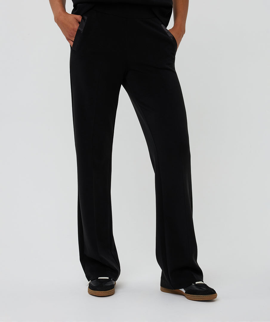 EsQualo Black Trousers Wide Modal
