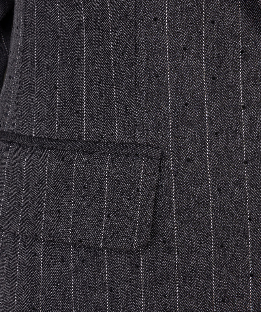 EsQualo Dark Grey Blazer Stripe with Studs