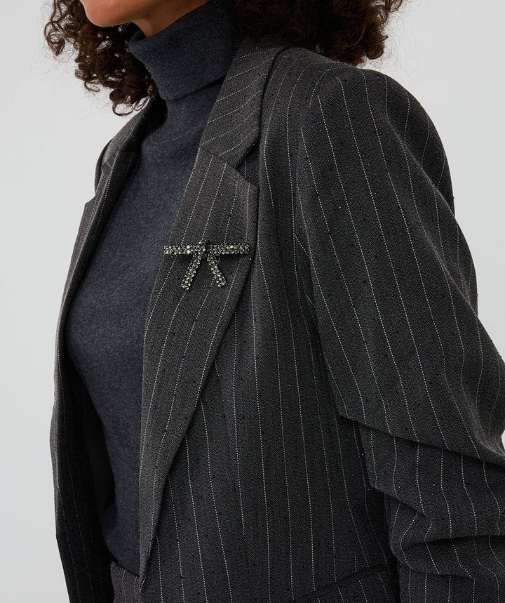EsQualo Dark Grey Blazer Stripe with Studs