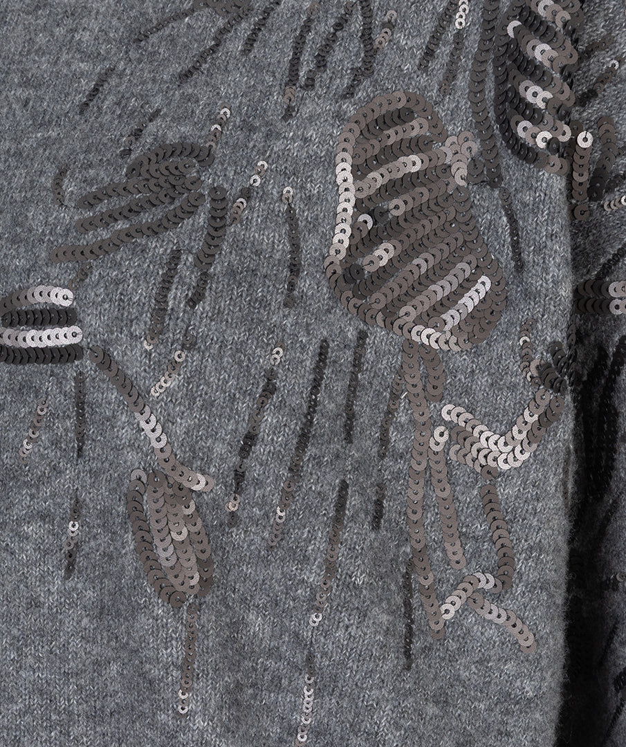 EsQualo Dark Grey Sequin Sweater
