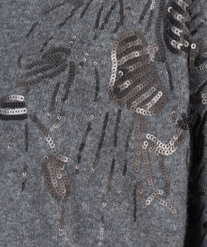 EsQualo Dark Grey Sequin Sweater