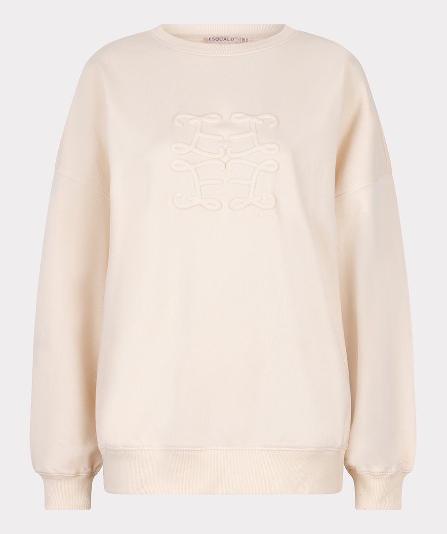 EsQualo Ecru Embossed Sweater