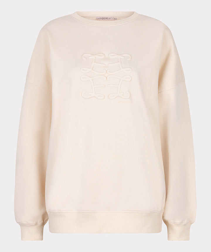 EsQualo Ecru Embossed Sweater