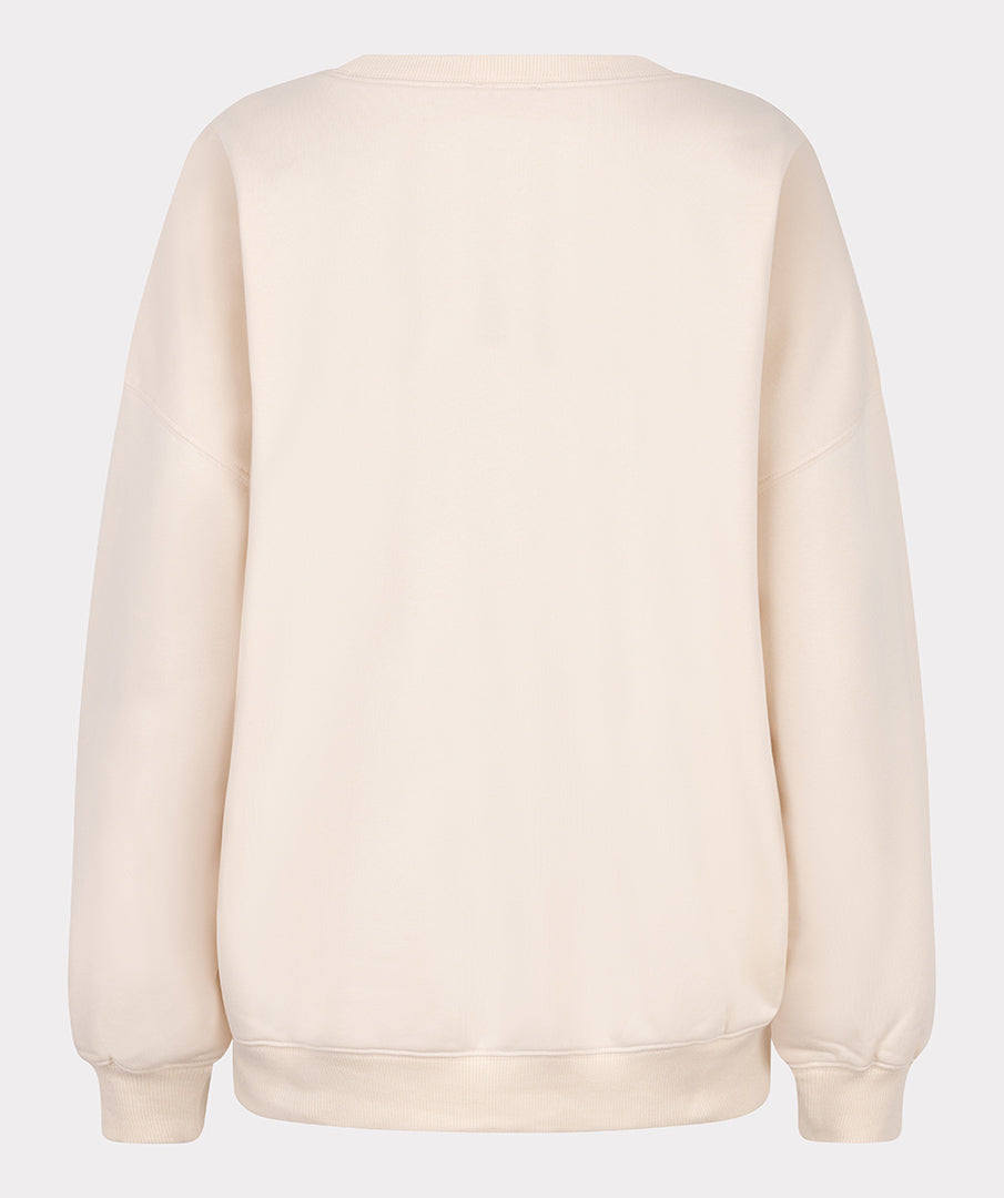 EsQualo Ecru Embossed Sweater