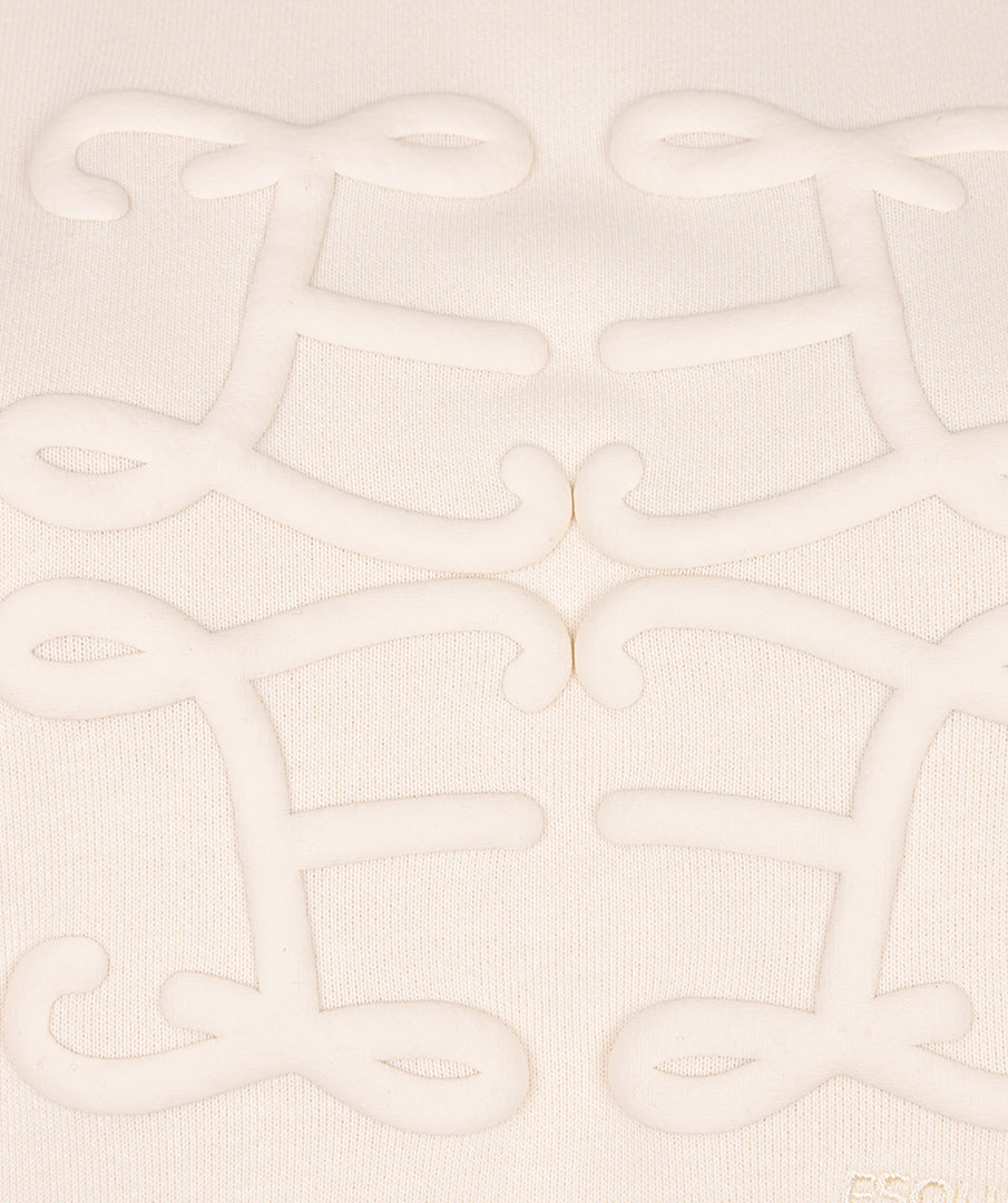 EsQualo Ecru Embossed Sweater