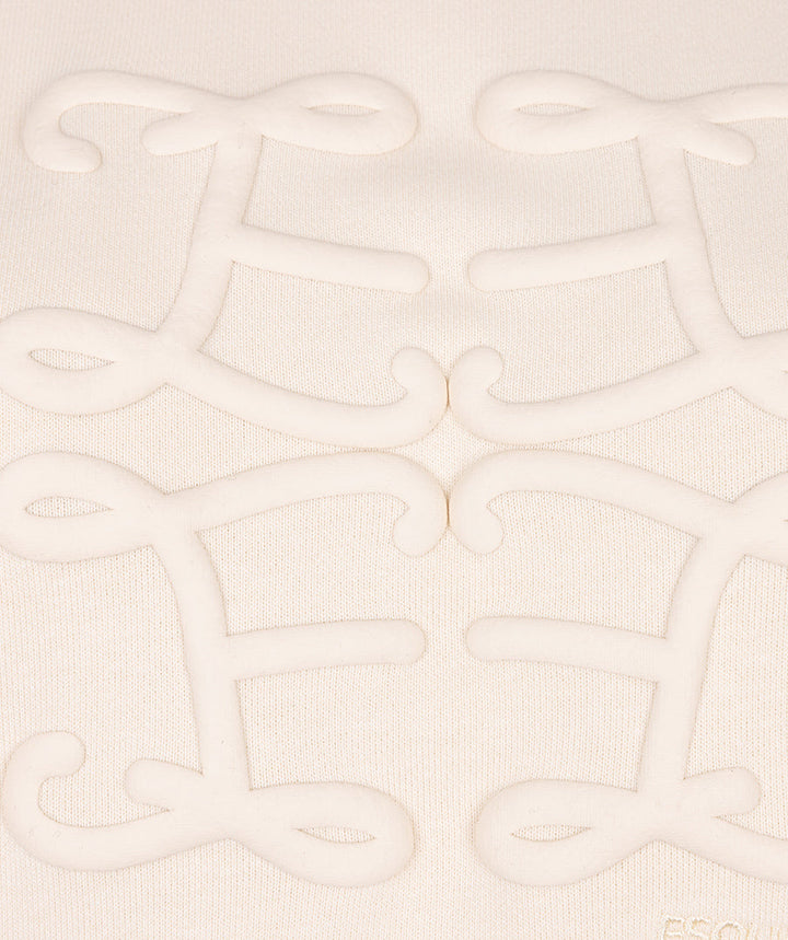 EsQualo Ecru Embossed Sweater