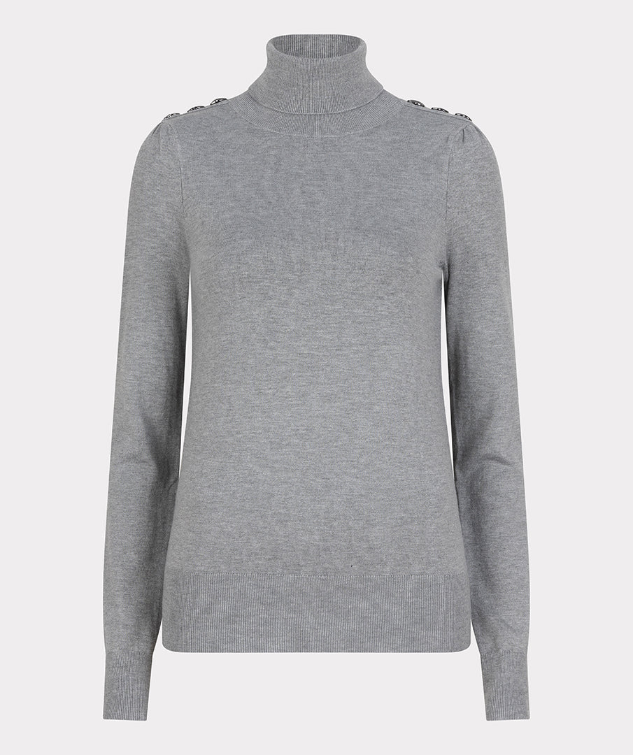 EsQualo Grey Basic Knitted Sweater