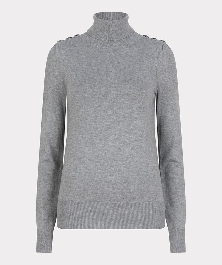 EsQualo Grey Basic Knitted Sweater