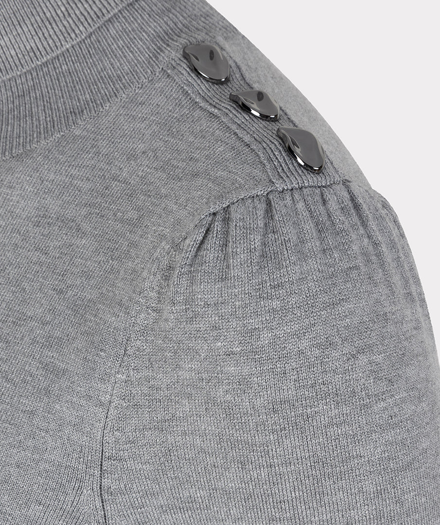 EsQualo Grey Basic Knitted Sweater