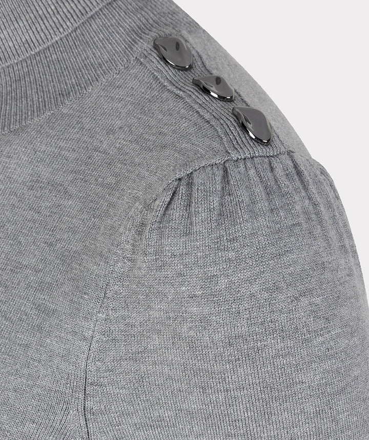 EsQualo Grey Basic Knitted Sweater
