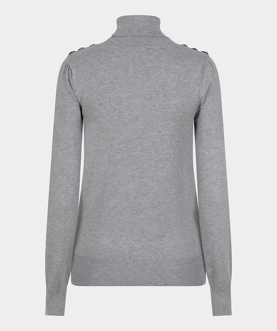 EsQualo Grey Basic Knitted Sweater