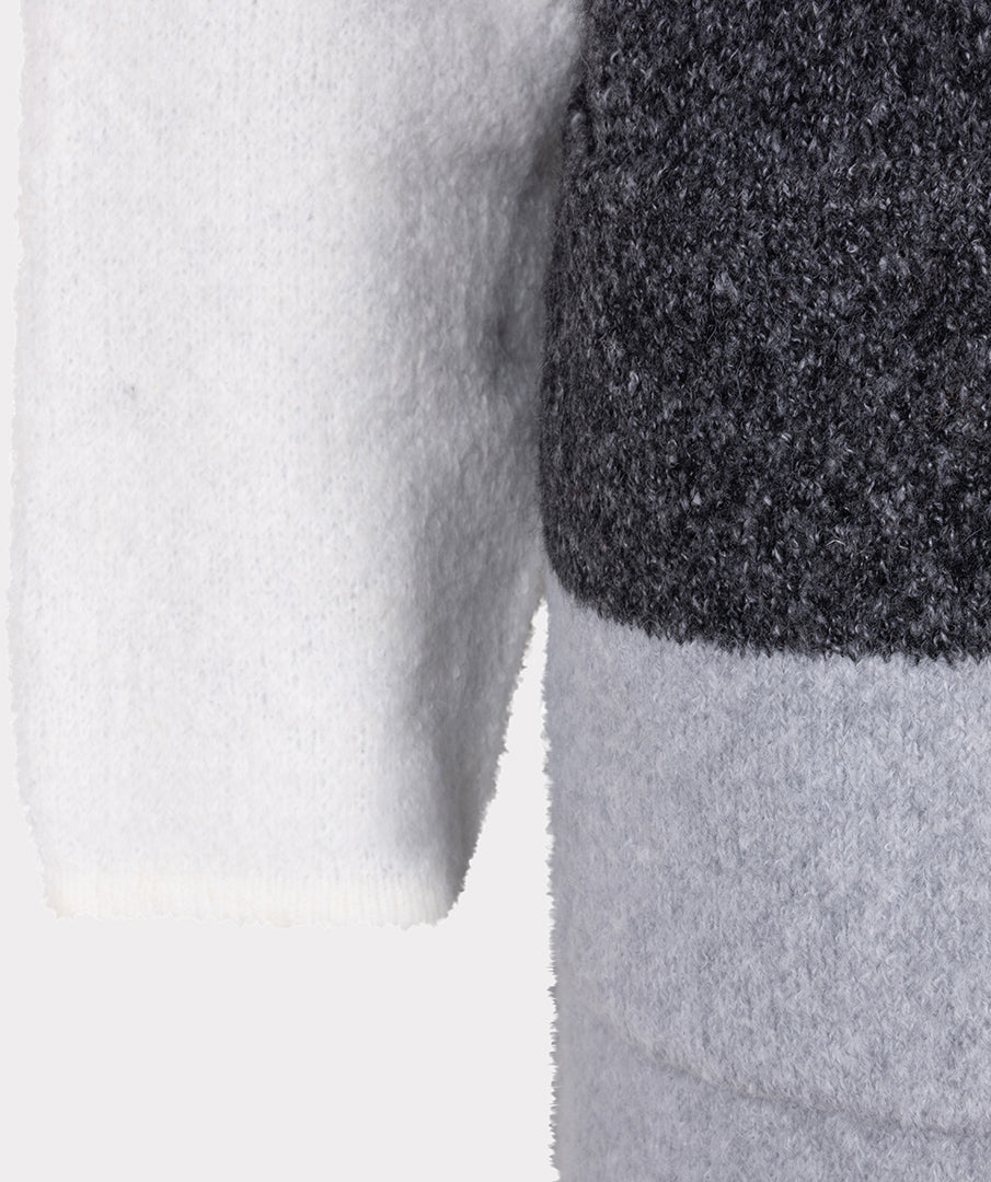 EsQualo Grey Blocks Long Cardigan