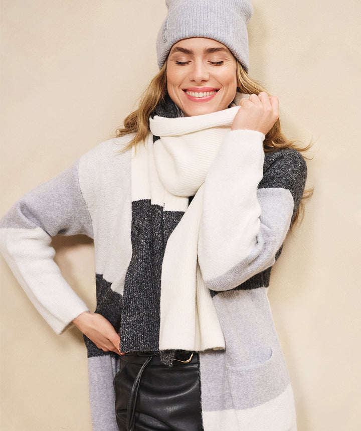 EsQualo Grey Blocks Scarf