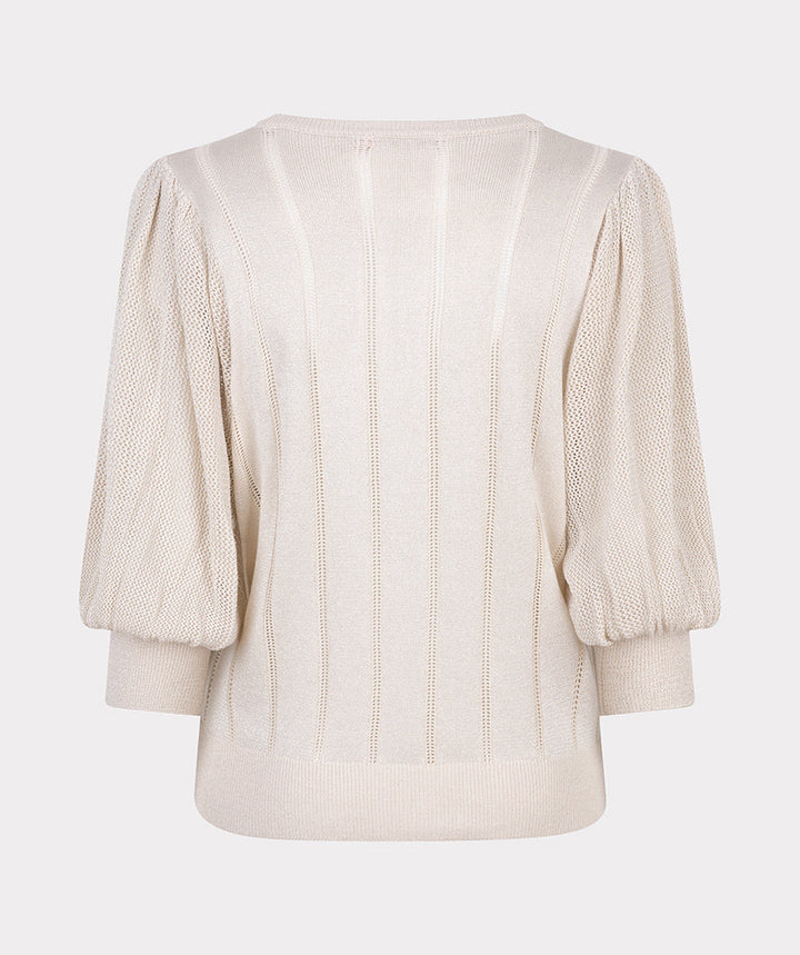 EsQualo Light Grey Short PuffSleeves Sweater