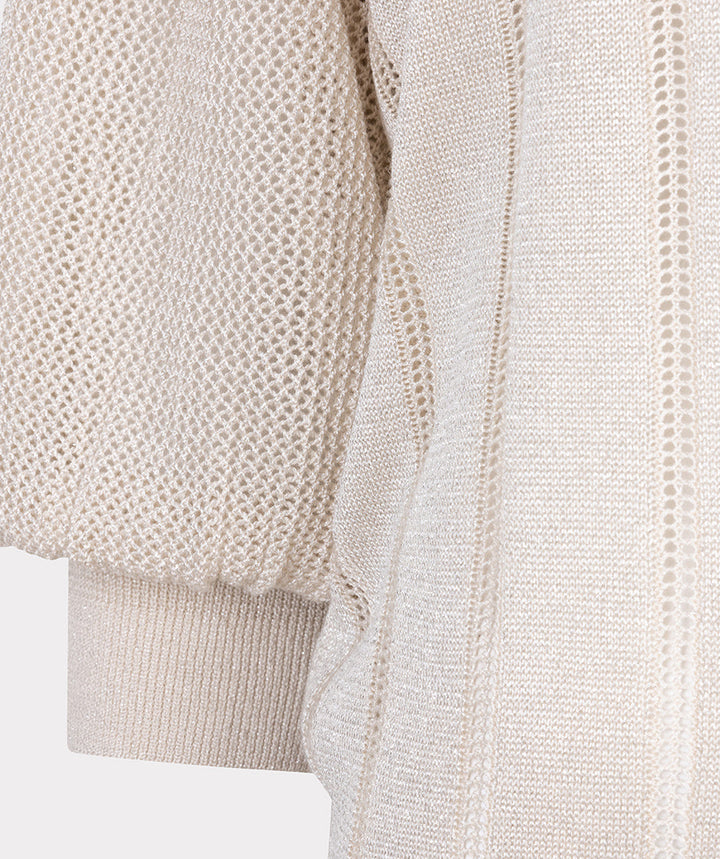 EsQualo Light Grey Short PuffSleeves Sweater