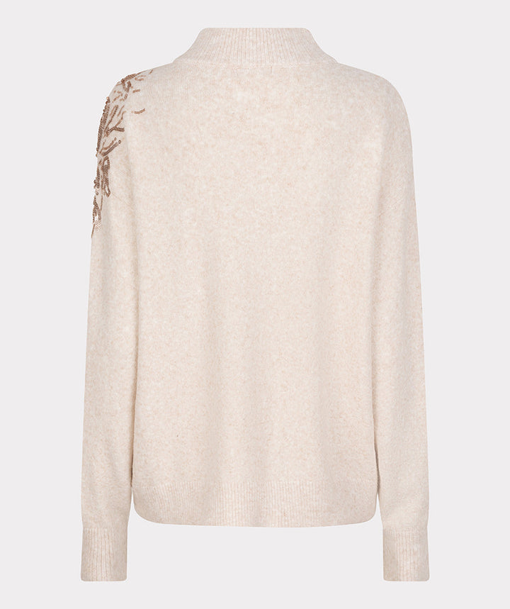 EsQualo Light Sand Sequin Sweater