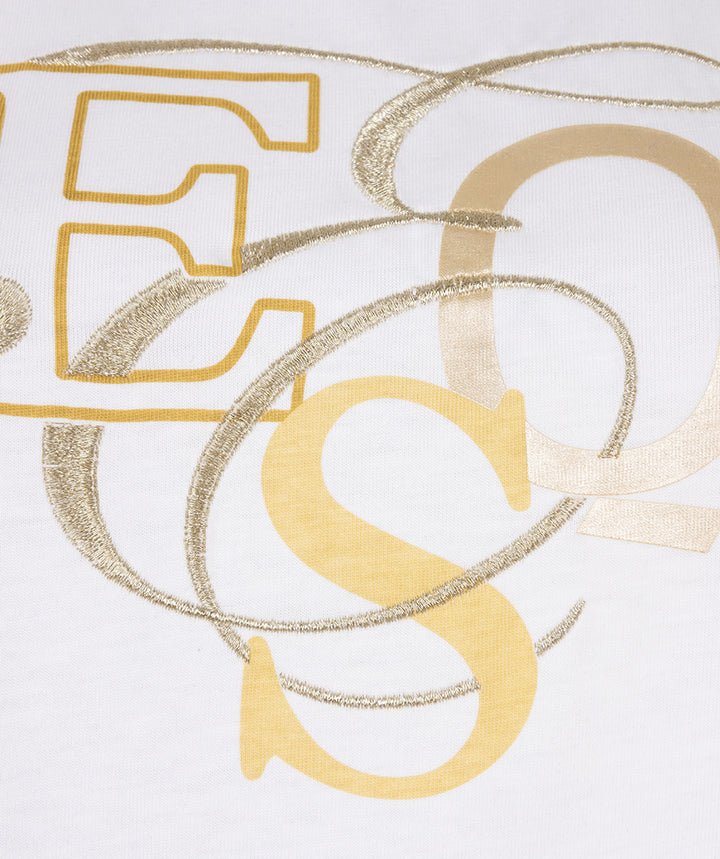 EsQualo Off White Curly Print Top