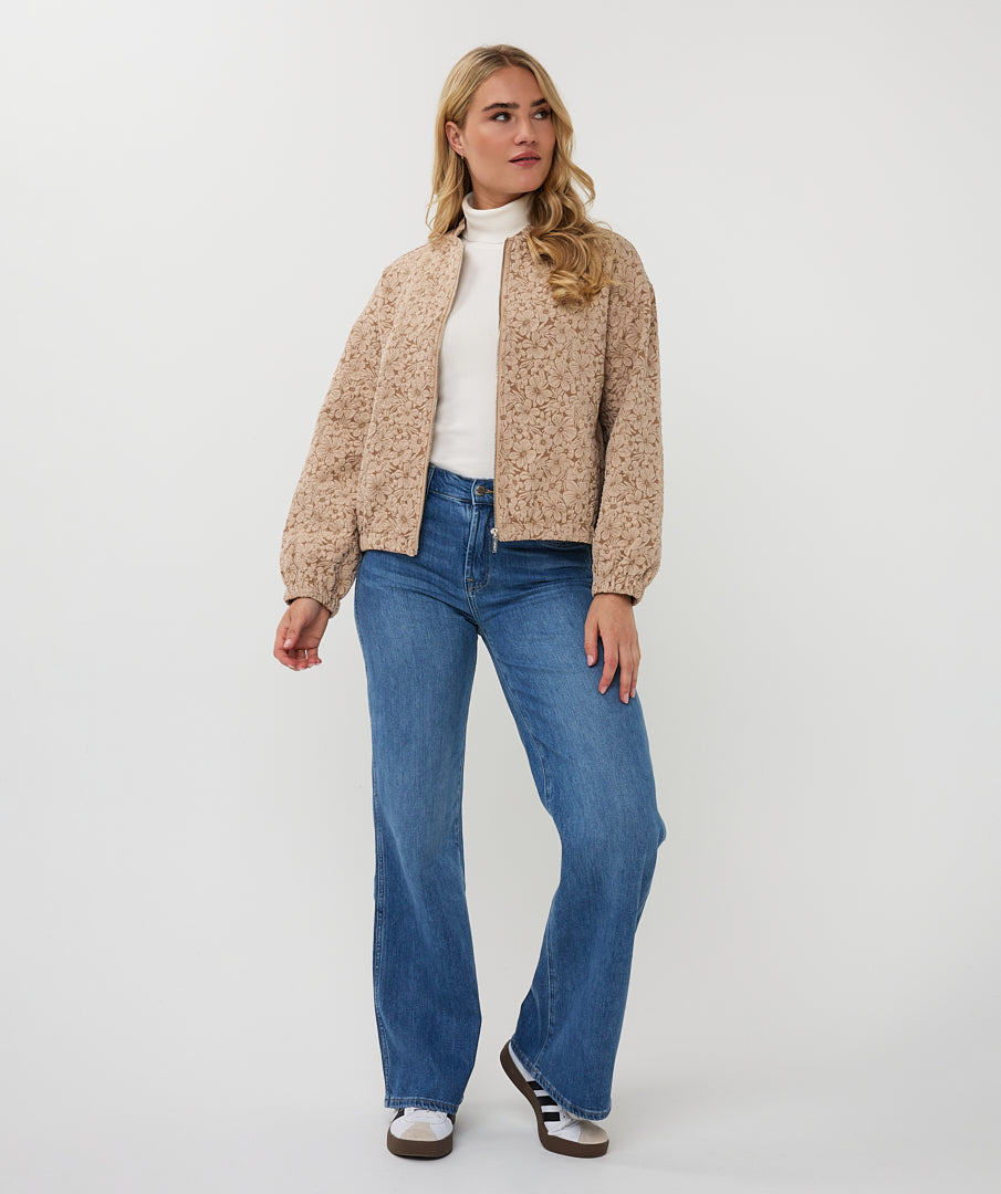 EsQualo Sand Flower Bomber Jacket