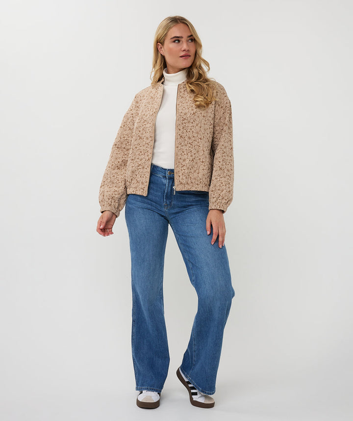 EsQualo Sand Flower Bomber Jacket