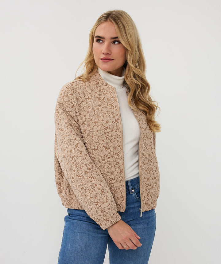 EsQualo Sand Flower Bomber Jacket
