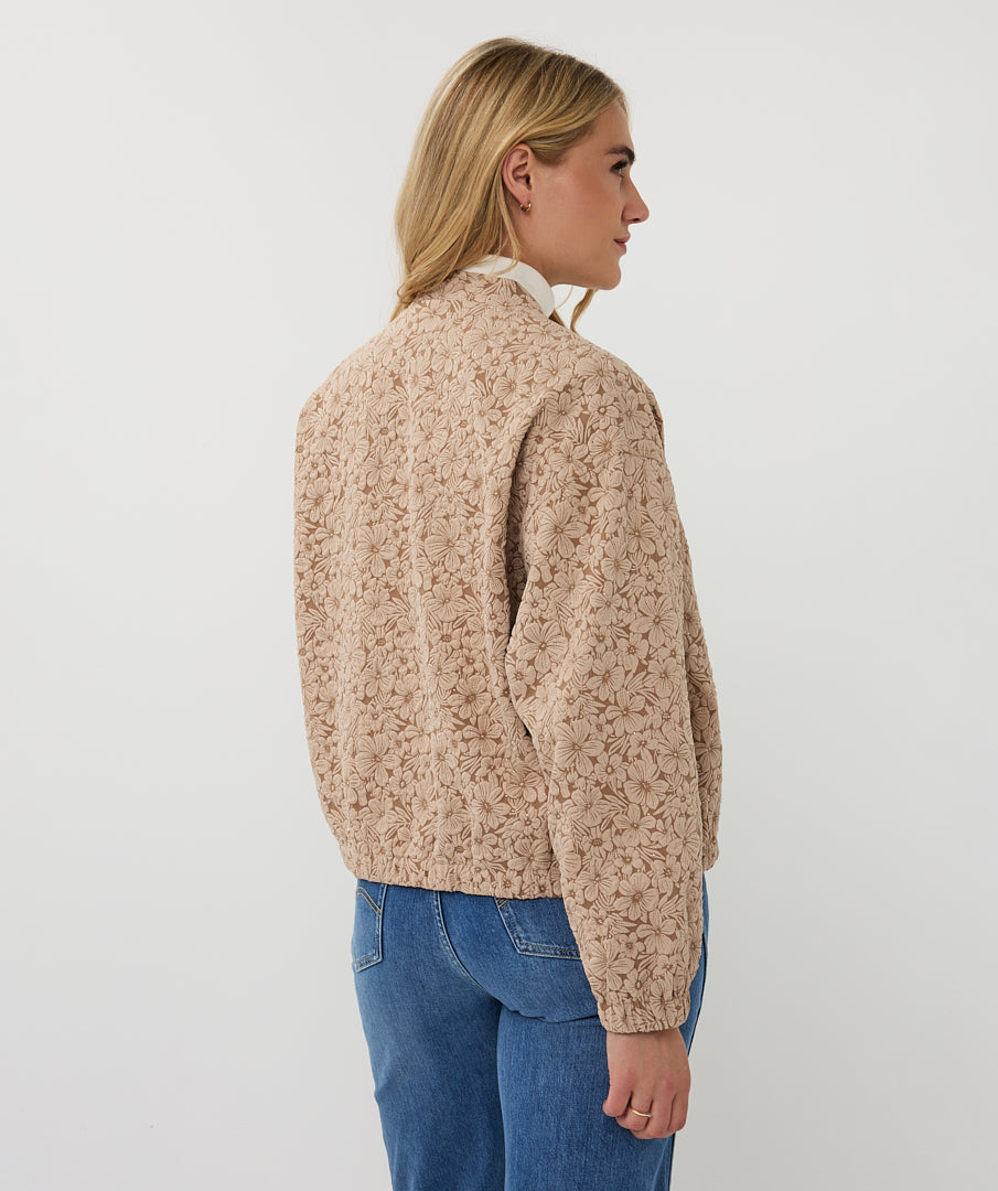 EsQualo Sand Flower Bomber Jacket