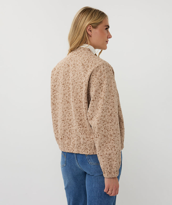 EsQualo Sand Flower Bomber Jacket