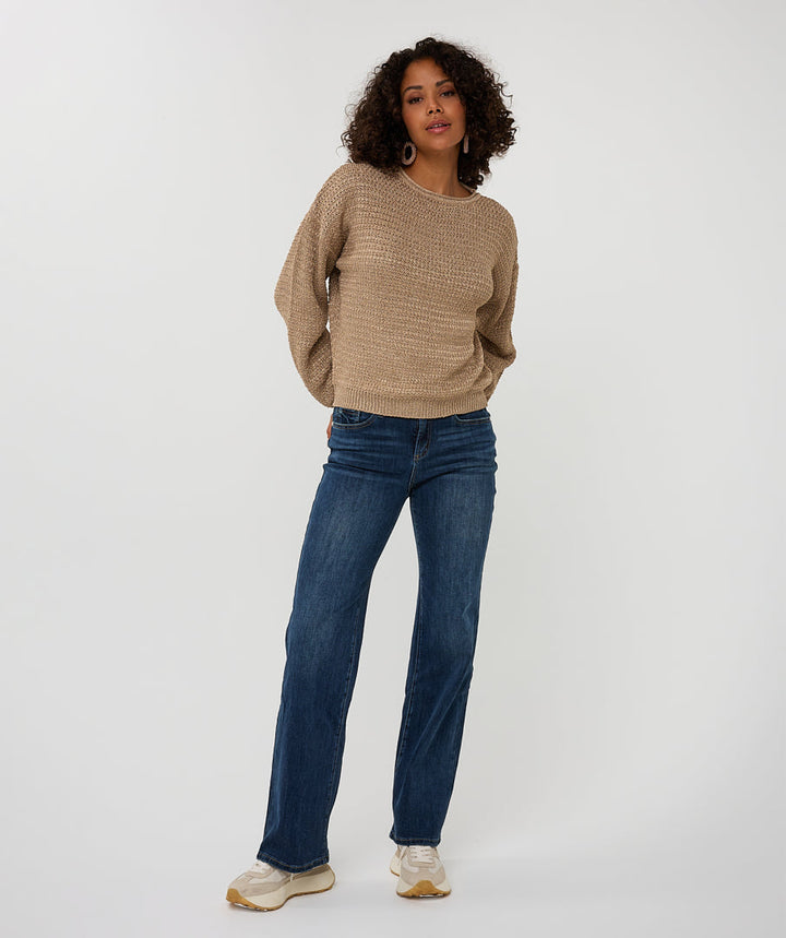 EsQualo Sand Oversized Sweater
