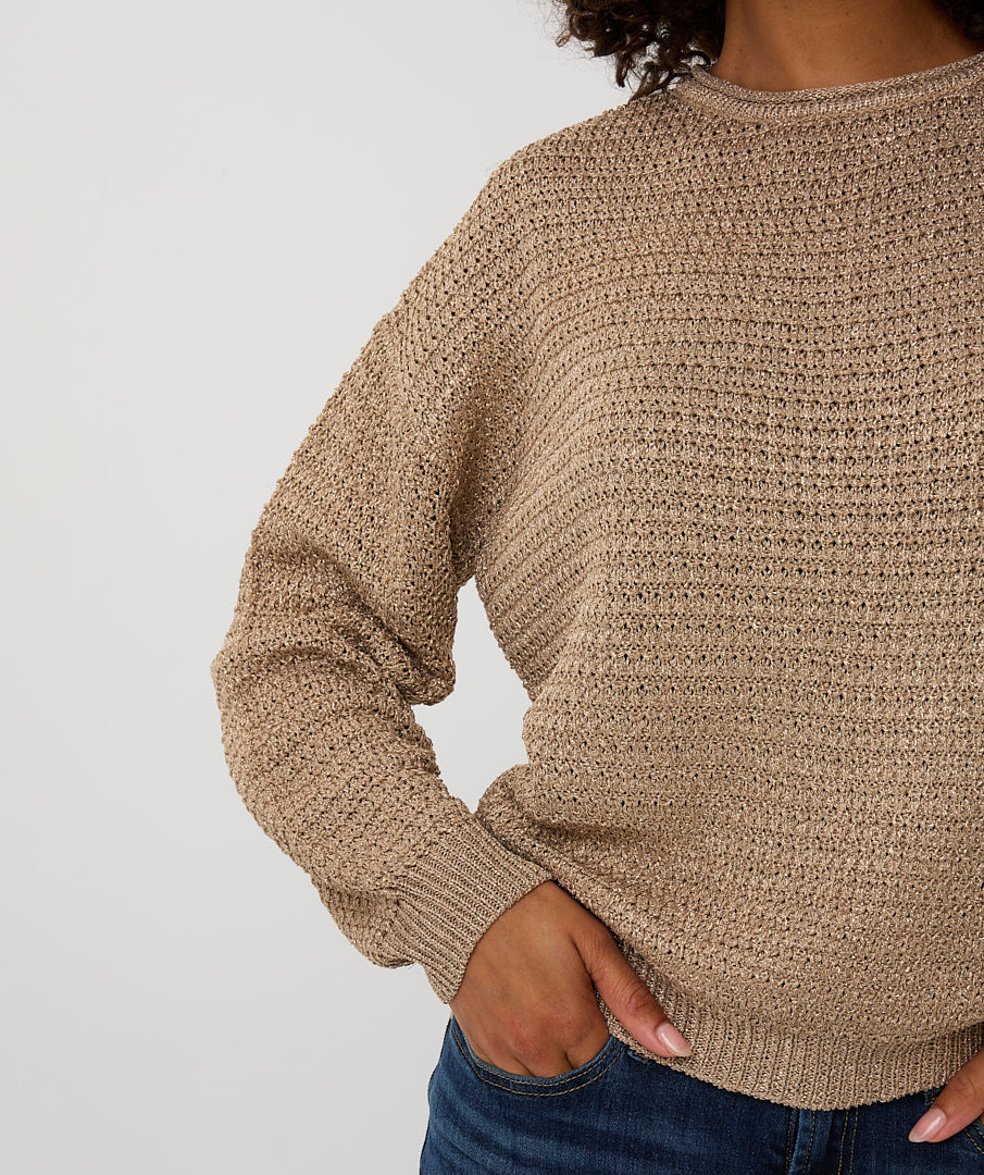 EsQualo Sand Oversized Sweater