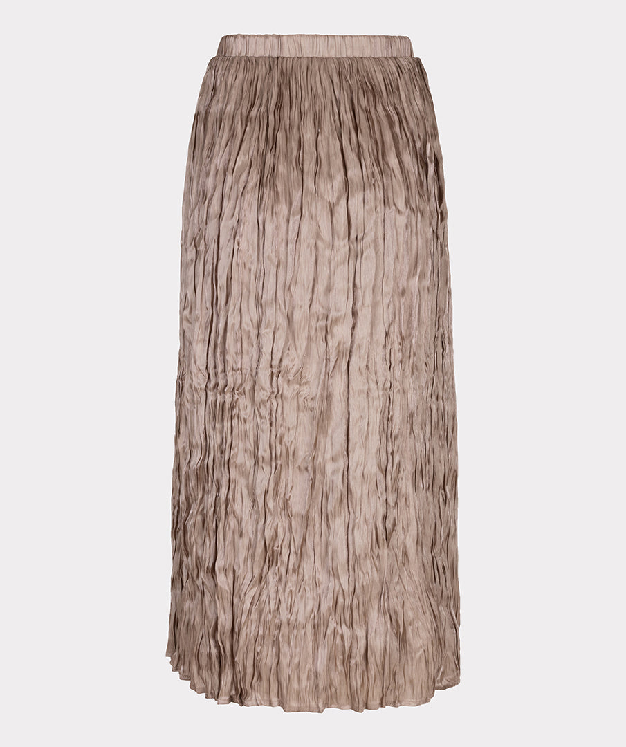 EsQualo Taupe Pleated Skirt - 'Plisse Changeant'