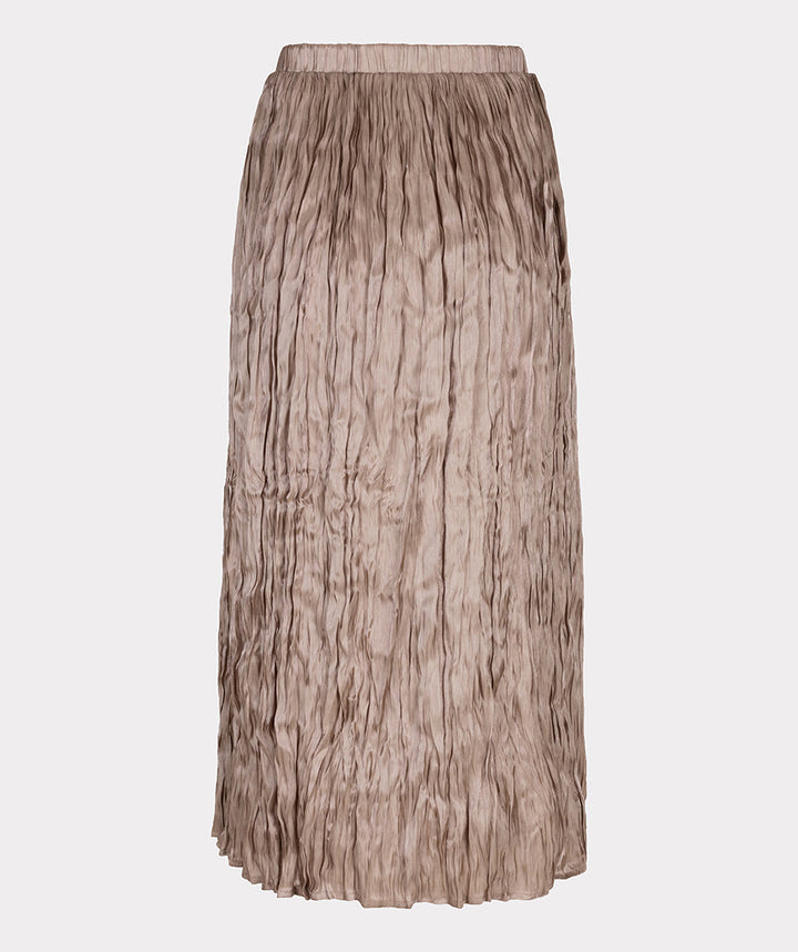 EsQualo Taupe Pleated Skirt - 'Plisse Changeant'