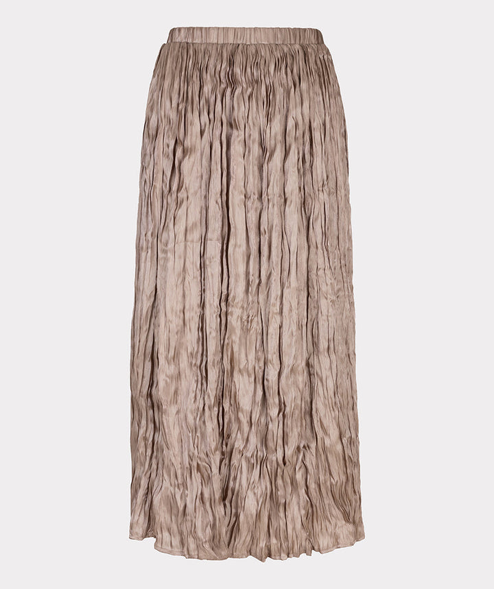 EsQualo Taupe Pleated Skirt - 'Plisse Changeant'