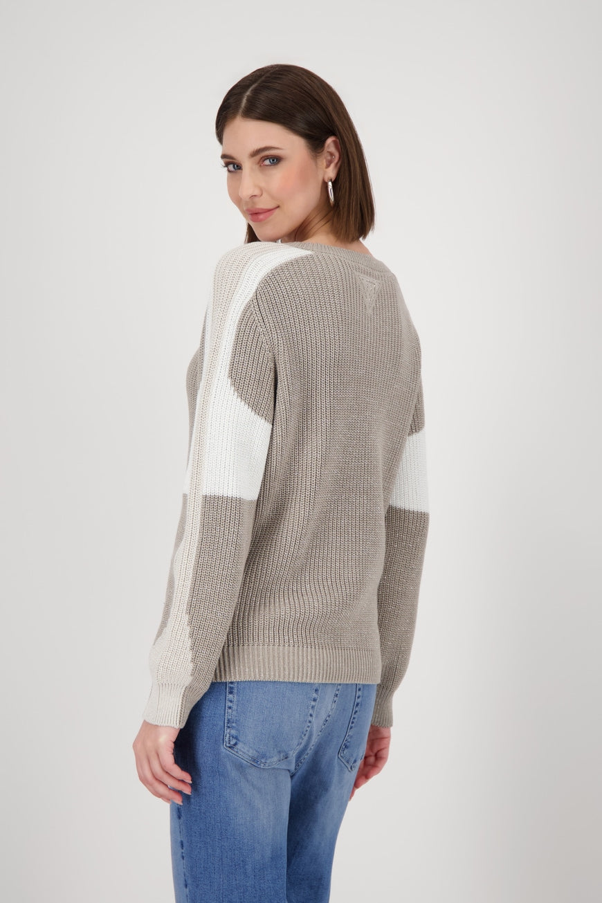 Monari 'Greige' Knitted Jumper