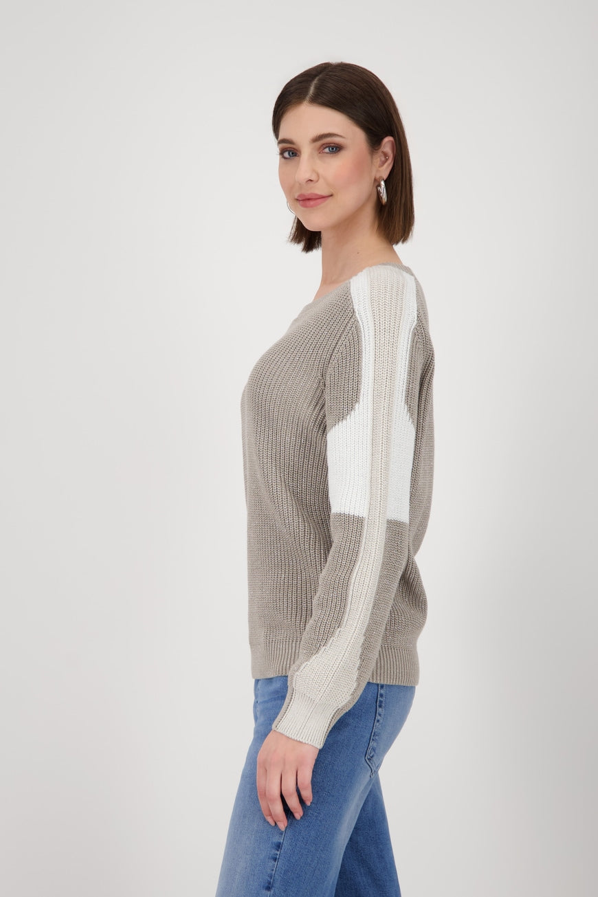 Monari 'Greige' Knitted Jumper