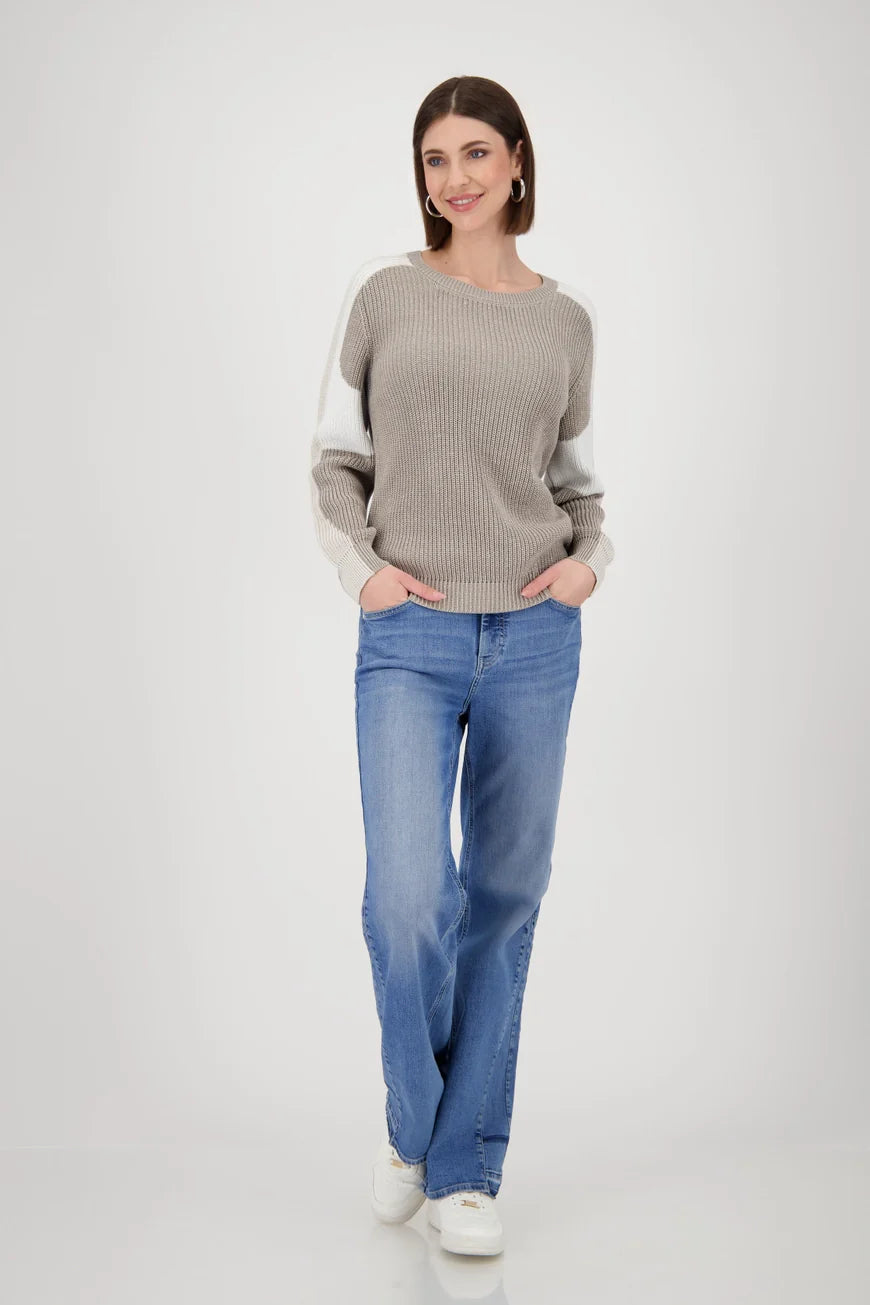 Monari 'Greige' Knitted Jumper